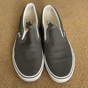 Dark grey slip on vans size 9.5 Great condition!